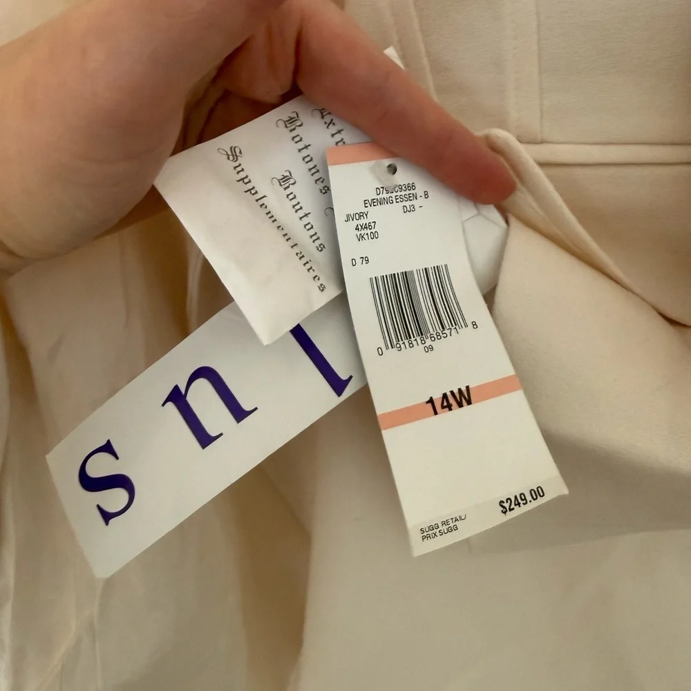 Ivory 100% Wool Blazer 14W ✨ Classic Tailored Quiet Luxury Jacket Feminine - Picture 6 of 10